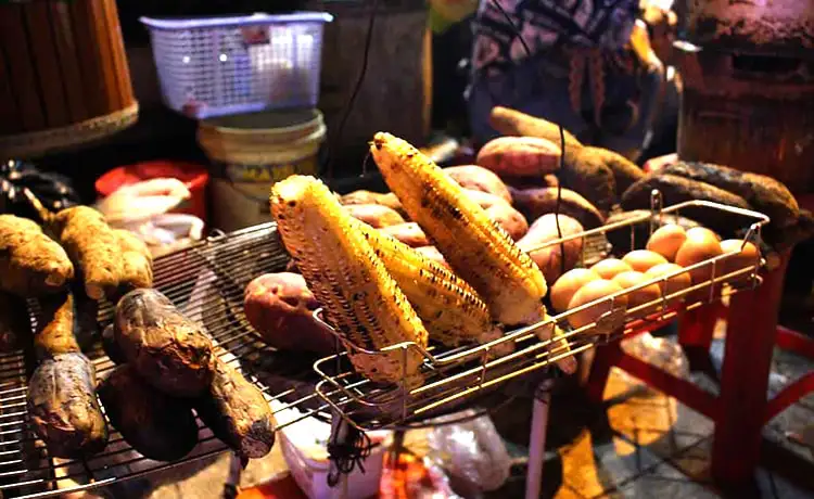 bắp nướng khoai lang nướng đà lạt