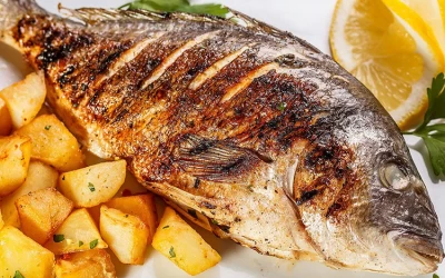 Cá tráp biển nướng muối - Đặc sản Cô Tô