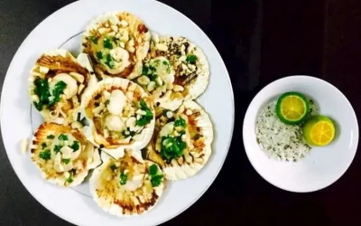 Sò điệp nướng mỡ hành Hòn Sơn