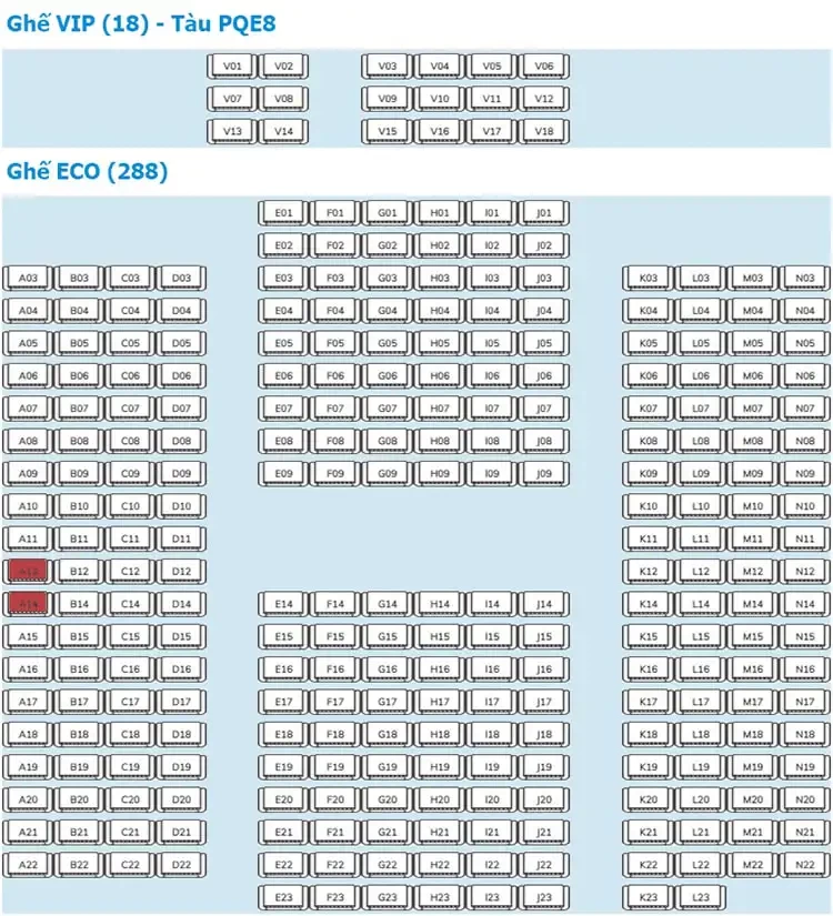 sơ đồ tàu express đi Phú Quốc 306 chỗ