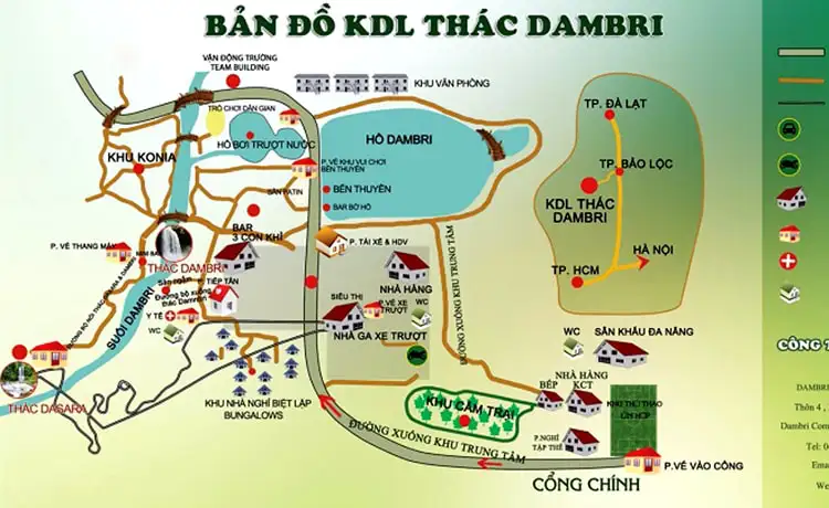 bản đồ khu du lịch thác dambri