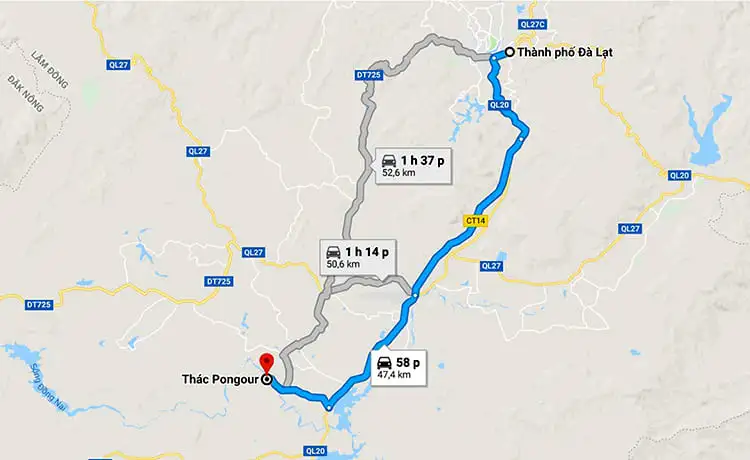 đường đi thác ponguor đà lạt