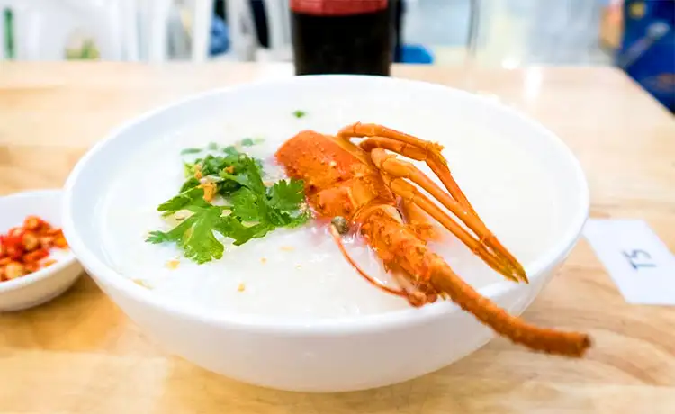 tôm hùm bình hưng nấu cháo